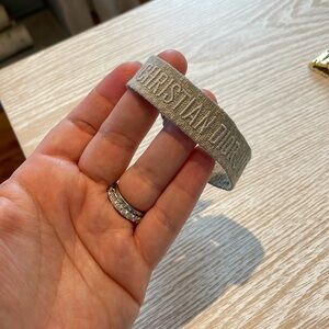 Woven Cotton J'Adior Bracelet in Grey